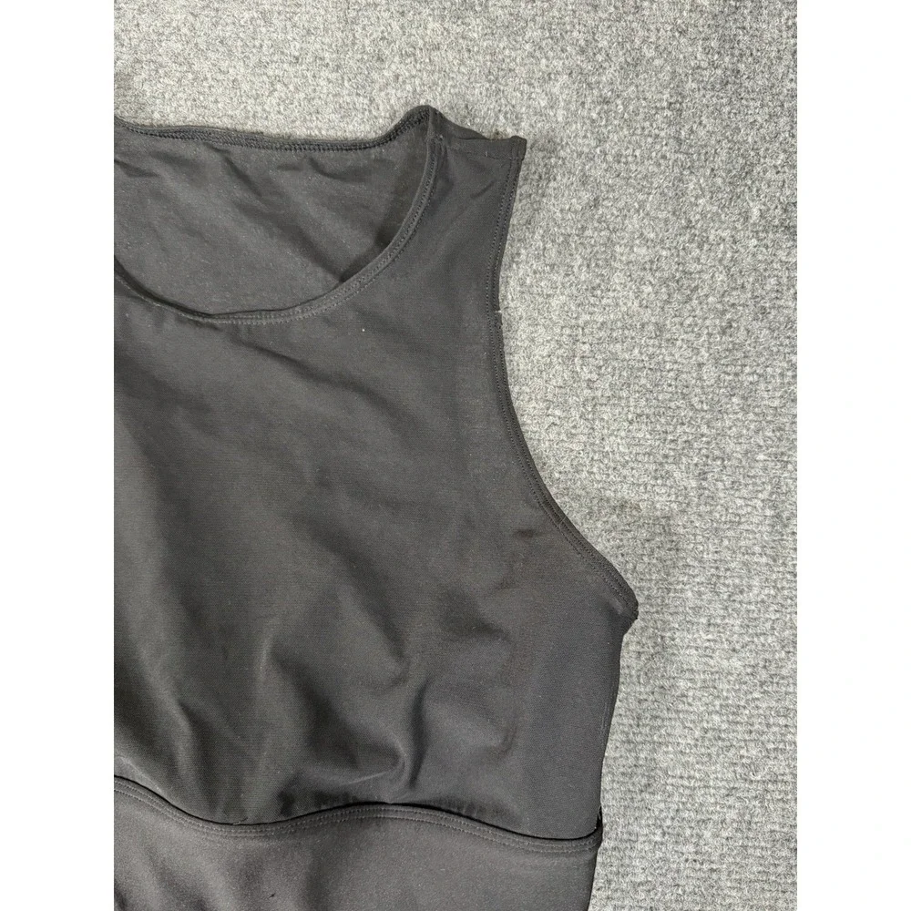 Alo Yoga Mesh High Neck Sports Bra Womens Size Small Black Racerback‎ Crop Top